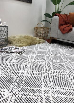 Ковер в скандинавском стиле oslo серый, ручная работа "kg"