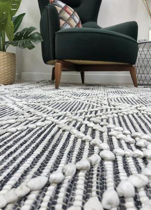 Ковер в скандинавском стиле oslo серый, ручная работа "kg"