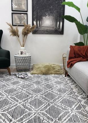 Ковер в скандинавском стиле oslo серый, ручная работа "kg"