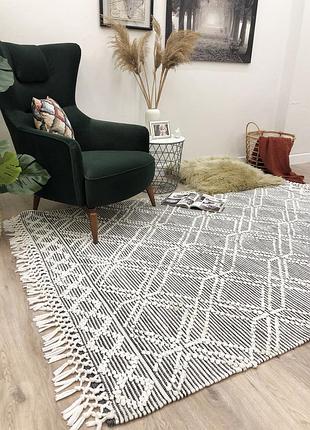 Ковер в скандинавском стиле oslo серый, ручная работа "kg"