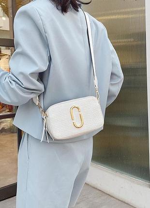 Жіноча міні сумочка клатч рептилія в стилі marc jacobs, маленька сумка на плече крокодил "kg"3 фото
