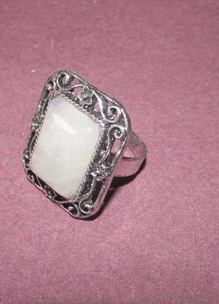 Винтажный стиль - кольцо с камнем кварц, безразмерное, новое! арт. 57065 фото