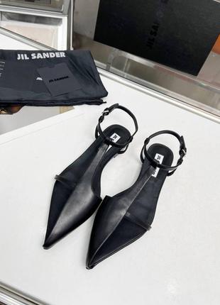 Босоножки jil sander Blau черные серебрянные золотые