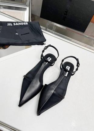 Босоніжки jil sander чорні золоті срібні