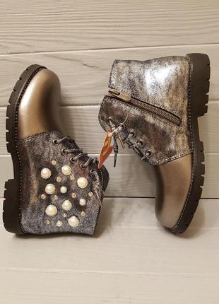 Прошитые деми ботинки для девочки с супинатором