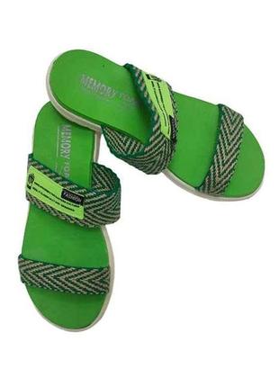 Шльопанці текстиль зелений 004 р.39 тм yaprak shoes "kg"