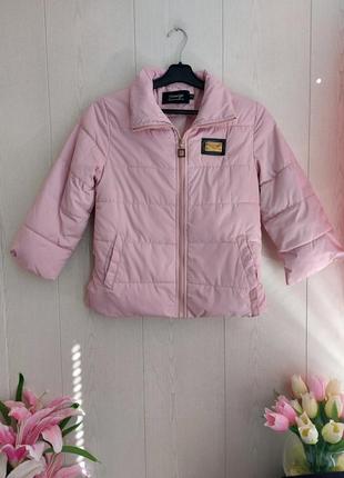 Стильная брендовая курткапудрового цвета /розовая куртка укороченная/куртка осень весна4 фото