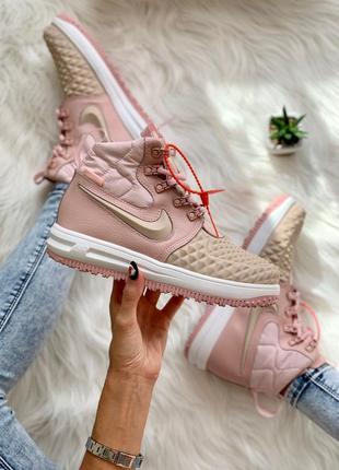 Nike lunar force 1 duckboot 17 pink женские кроссовки 36-405 фото