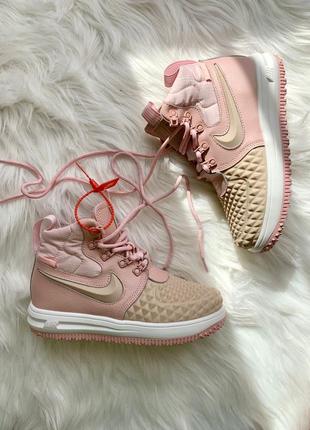 Nike lunar force 1 duckboot 17 pink женские кроссовки 36-403 фото