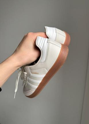 Жіночі кеди адідас самба adidas samba beige grey5 фото