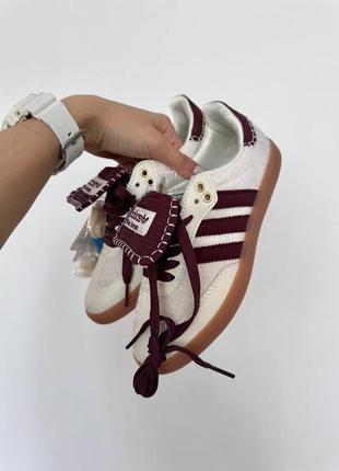 Кеды адедас самба adidas samba beige burgundy1 фото