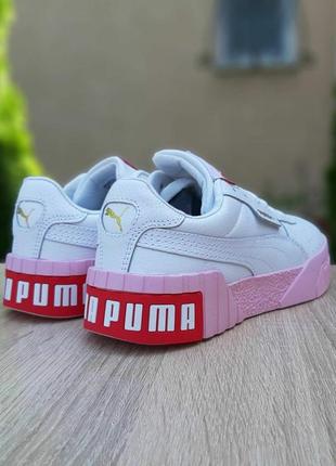 Женские кроссовки puma cali (белые с розовым)2 фото