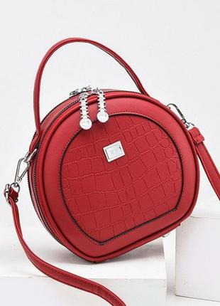 Сумка жіноча кругла prada маленька, міні сумочка для дівчини прада червоний "kg"