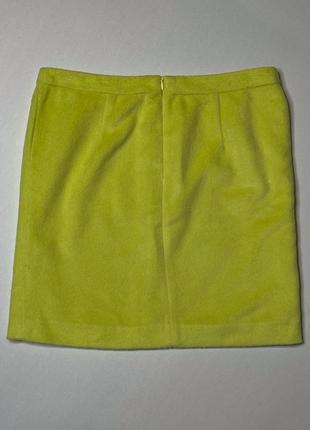 Яркая фетровая теплая юбка желтого (лимонного) цвета на подкладке большого размера2 фото