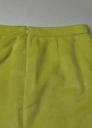 Яркая фетровая теплая юбка желтого (лимонного) цвета на подкладке большого размера4 фото