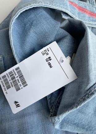 Джинсовый комбинезон h&amp;m, 12-18 мес, новый4 фото