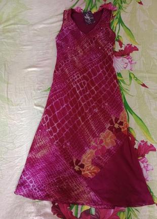 Длинный тонкий легкий сарафан/платье в принт шифоновый9 фото