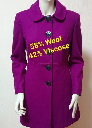 Шикарное шерстяное пальто малинового цвета с добавлением вискозы dorothy perkins1 фото