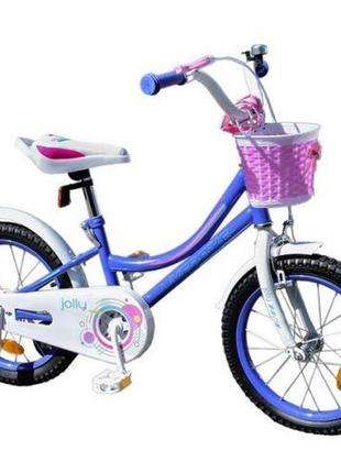 Велосипед дитячий 2-х коліс.18'' 211813 (1 шт) like2bike jolly,бузковий, рама сталь, з дзвінком, руч.гальмо,