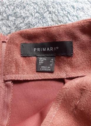 Спідниця юбка замшева замша primark xs пудровий колір2 фото