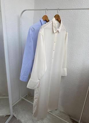 Нежное молочное платье рубашка h&amp;m1 фото