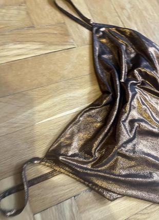 Сукня міні бронзова3 фото