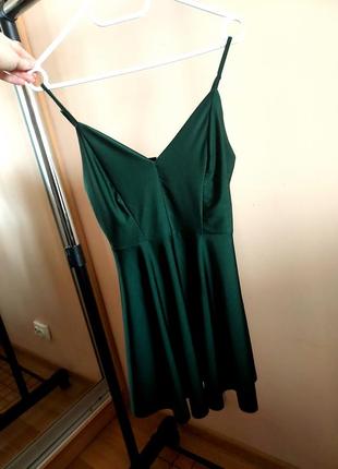 Темно-зеленое мини платье urban outfitters3 фото