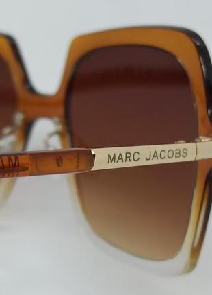 Очки в стиле marc jacobs женские солнцезащитные коричневый градиент с золотом8 фото