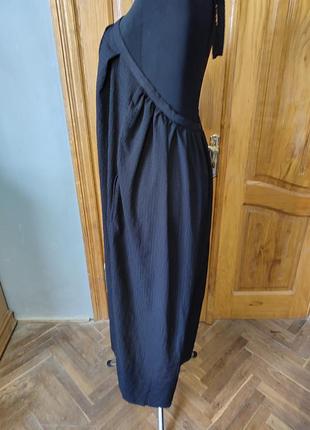 Трендовий комбінезон - плаття зав'язка на шиї, відкрита спина широка штанина батал фактурний матеріал3 фото