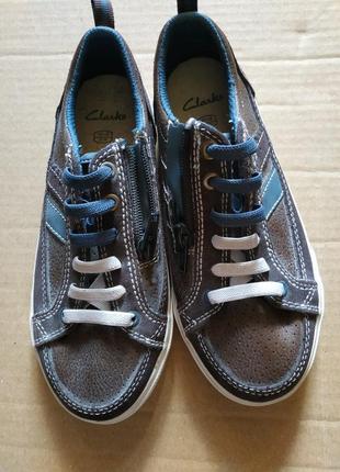 Кеды кожаные коричнево-синие clarks