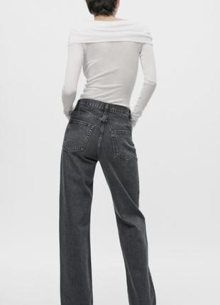 Новые серые прямые джинсы зара со стразами4 фото