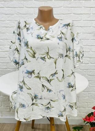 Блузка блуза натуральная ткань коттон р 52-54бренд "zanzea"1 фото