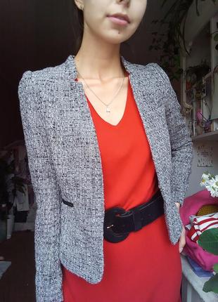 Твидовый жакет серый, женский пиджак твид, качественный жакет, накидка, школьный пиджак3 фото