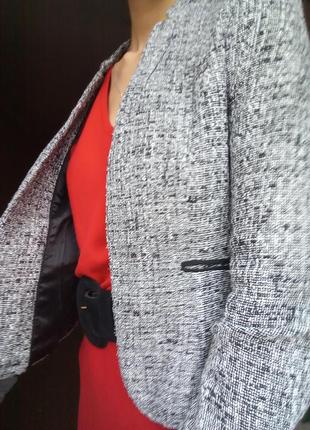 Твідовий жакет сірий, жіночий піджак твід, якісний жакет, накидка, шкільний піджак4 фото