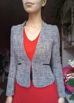 Твидовый жакет серый, женский пиджак твид, качественный жакет, накидка, школьный пиджак1 фото