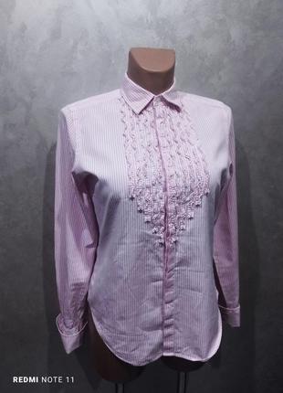 Качественная элегантная хлопковая рубашка люксового американского бренда ralph lauren2 фото