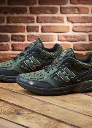 Мужские летние кроссовки с логотипом new balance из натуральной кожи и текстильной сетки7 фото