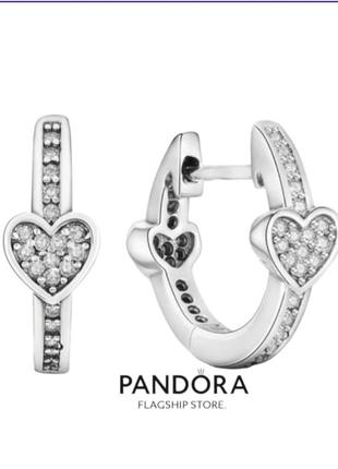 Серьги серебро silver_pandora original кольца хупы