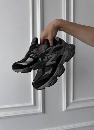 Стильні жіночі та чоловічі кросівки new balance 9060 black grey чорні4 фото