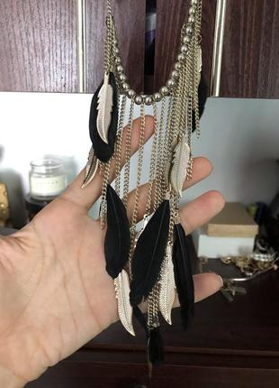 Кольє з пір'їнками miraton