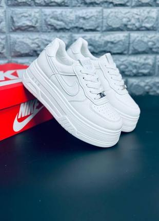 Женские кроссовки белого цвета Minotaurs nike форсы на высокой подошве найк 35-41