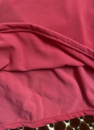 Розовая юбка миди подюпник ткань масло тянется на резинке3 фото