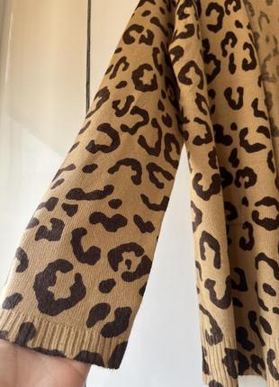 Кардиган светр акриловий світло коричневий animal принт la mode3 фото