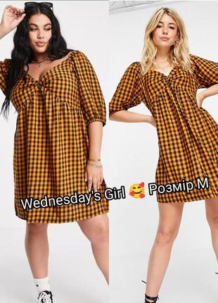 Свободное платье в клетку с завышенной талией от wednesday's girl, цена новой - 48$🥰