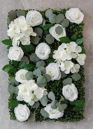 Штучний фітомодуль з квітів "квітучий сад", 40*60 см2 фото