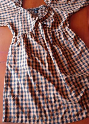 Свободное платье в клетку с завышенной талией от wednesday's girl, цена новой - 48$🥰6 фото