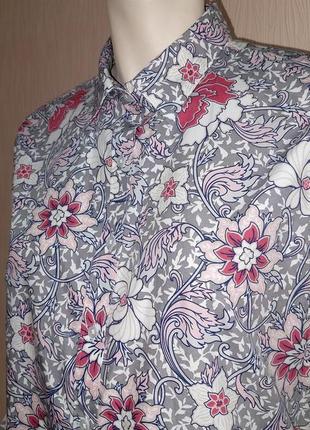 Шикарная рубашка в цветочный принт lands' end supima cotton non iron made in indonesia3 фото