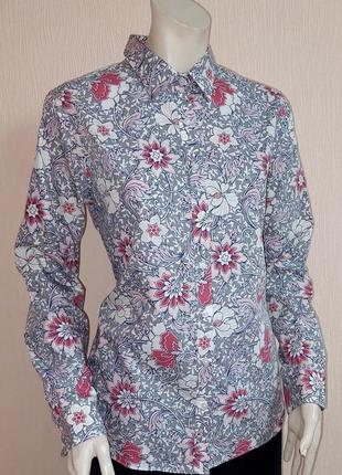 Шикарная рубашка в цветочный принт lands' end supima cotton non iron made in indonesia5 фото