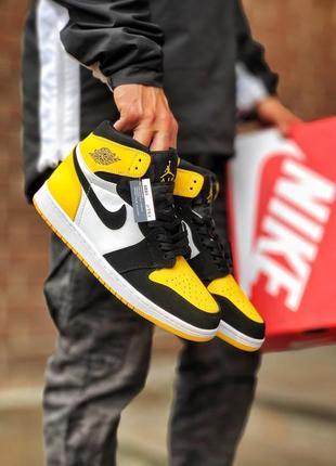 Кроссовки nike air jordan retro high yellow кросівки
