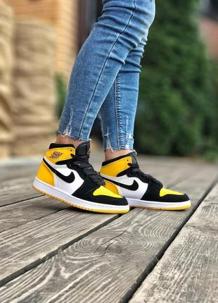 Кросівки nike air jordan retro high yellow кросівки6 фото